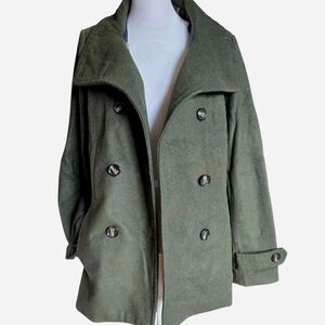 Thread & Supply Army Green Wool Peacoat